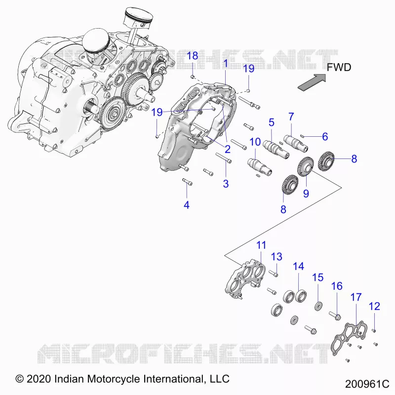 ENGINE, CAM SHAFTS AND GEARS
