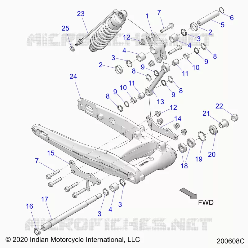 REAR SUSPENSION ASM., SWING ARM AND SHOCK