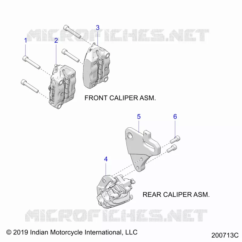 BRAKES, FRONT BRAKE CALIPERS AND REAR