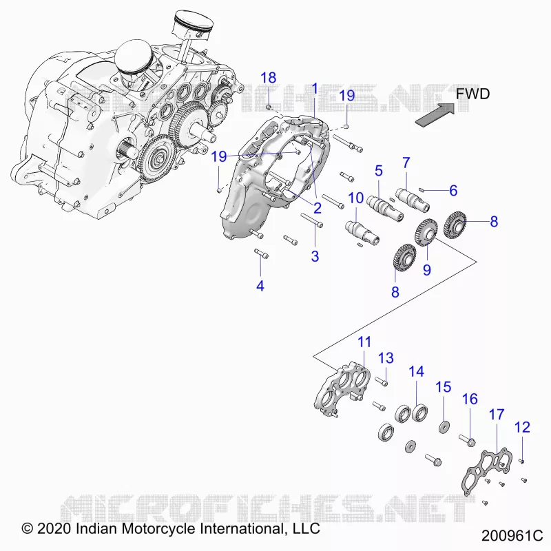 ENGINE, CAM SHAFTS AND GEARS
