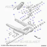 REAR SUSPENSION ASM., SWING ARM AND SHOCK