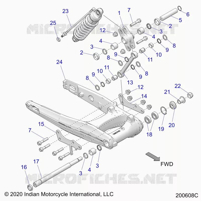 REAR SUSPENSION ASM., SWING ARM AND SHOCK