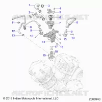 ENGINE, IGNITION, THERMOSTAT HOUSING ASM.