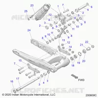 REAR SUSPENSION ASM., SWING ARM AND SHOCK