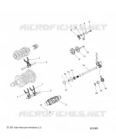 DRIVE TRAIN, SHIFT FORKS, RATCHET AND DRUM