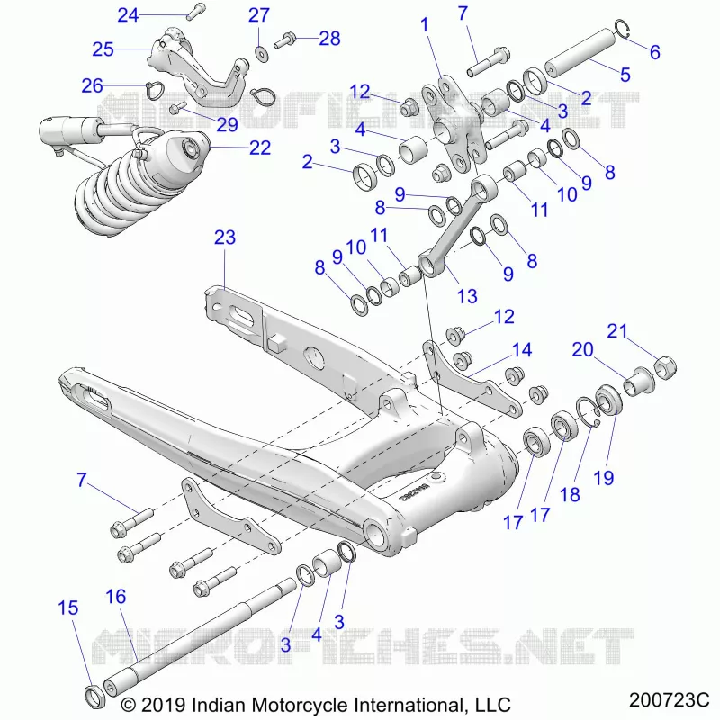 REAR SUSPENSION ASM., SWING ARM AND SHOCK