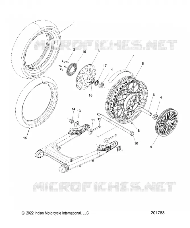 REAR WHEEL, WHITE WALL, BOBBER TWENTY