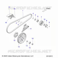 DRIVE TRAIN, DRIVE SPROCKET, BELT AND GUARD