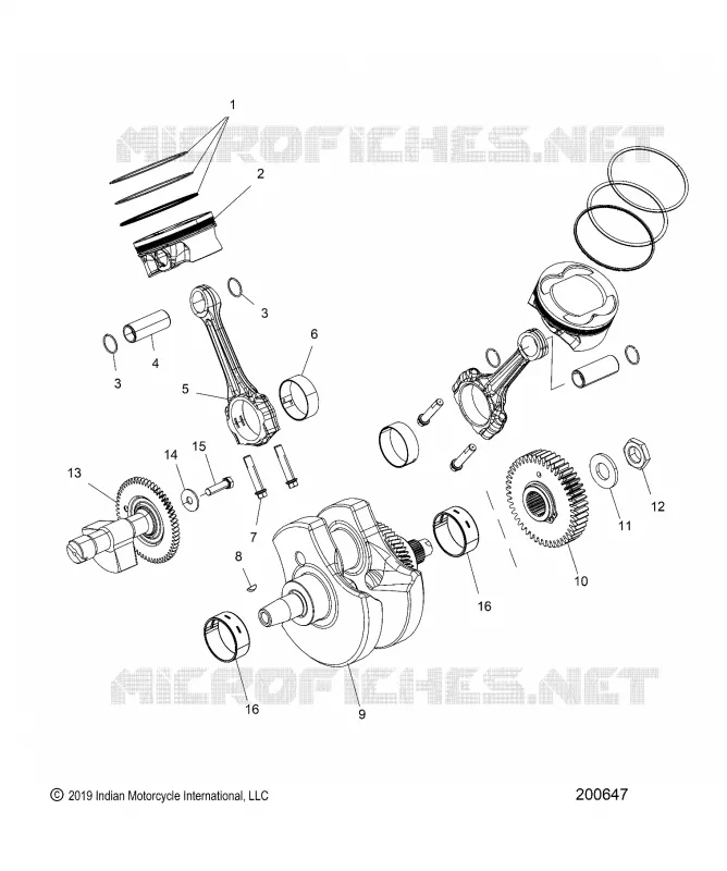 ENGINE, PISTON AND CRANKSHAFT