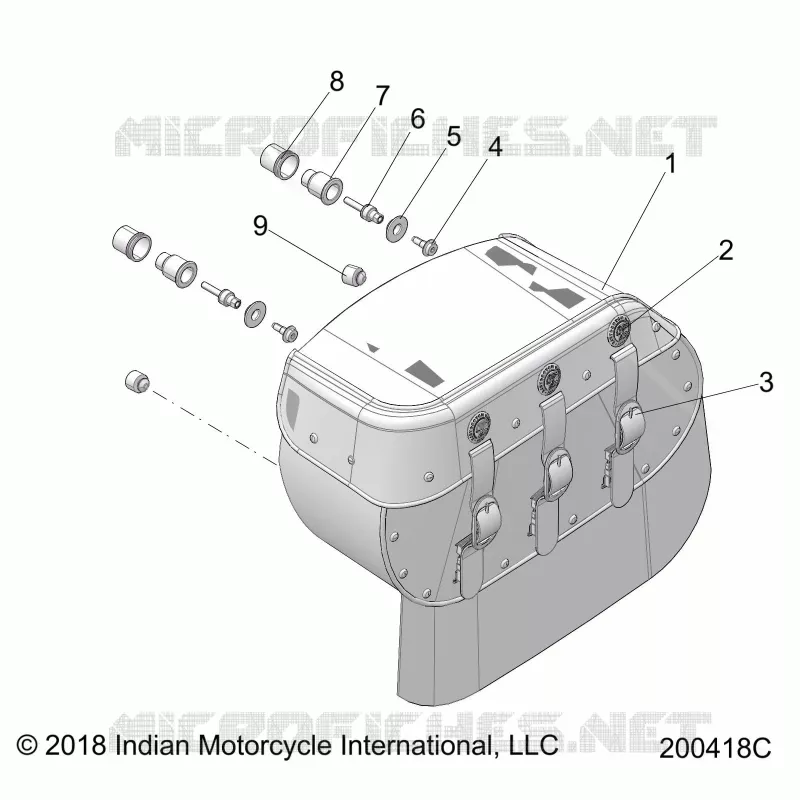 SADDLEBAG ASM., LEATHER