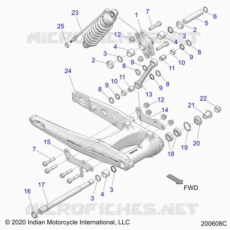 REAR SUSPENSION ASM., SWING ARM AND SHOCK