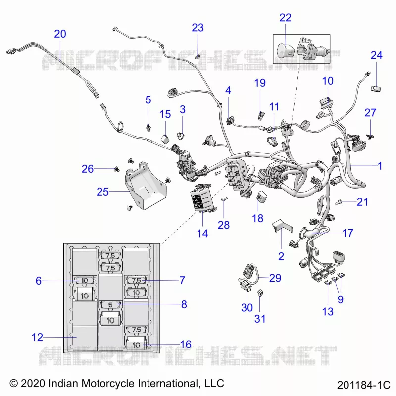 ELECTRICAL, WIRE HARNESS - N22RZA22/RZS25/RTE25 (201184