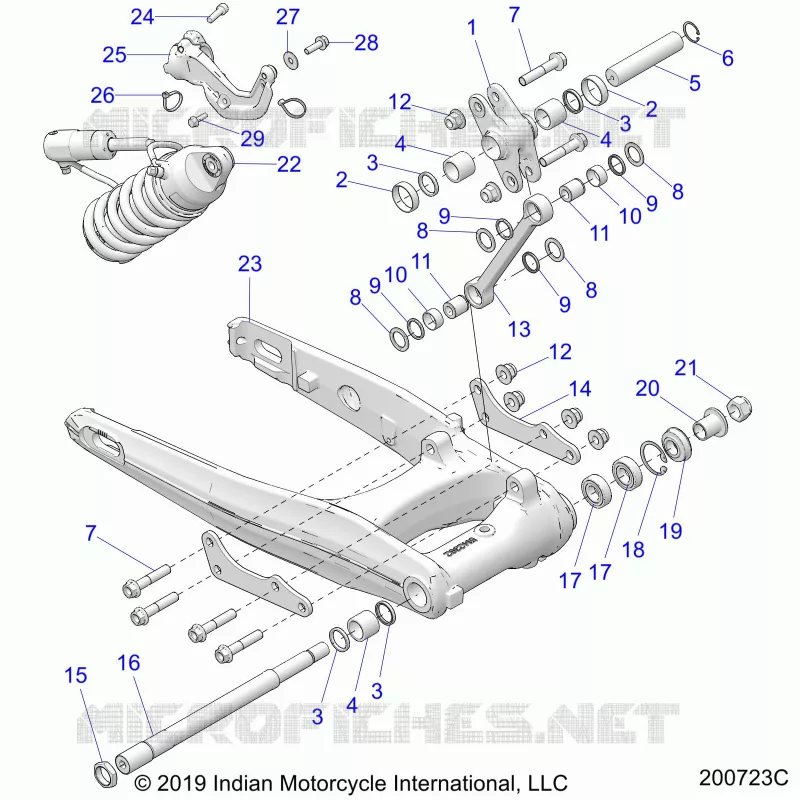 REAR SUSPENSION ASM., SWING ARM AND SHOCK