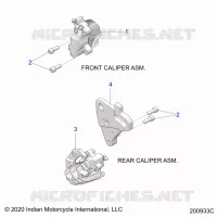 BRAKES, FRONT BRAKE CALIPERS AND REAR