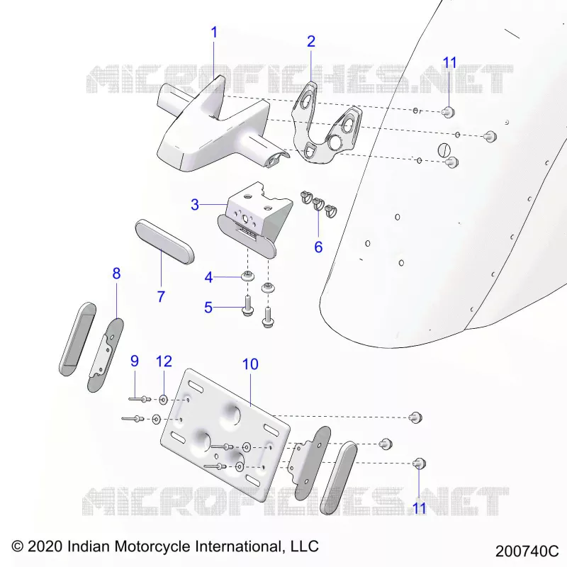 LICENSE PLATE BRACKET/REAR LIGHT HOUSING