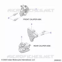 BRAKES, FRONT BRAKE CALIPERS AND REAR
