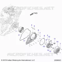 ENGINE, STATOR, FLYWHEEL, AND RH SIDE COVERS