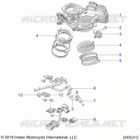 ENGINE, THROTTLE BODY AND FUEL RAIL