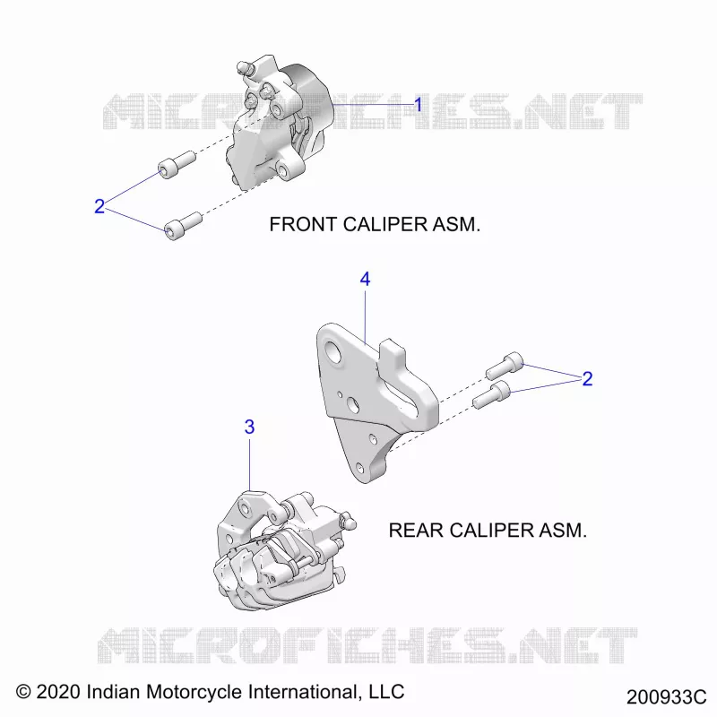 BRAKES, FRONT BRAKE CALIPERS AND REAR