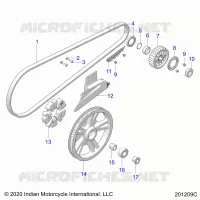 DRIVE TRAIN, DRIVE SPROCKET, BELT AND GUARD