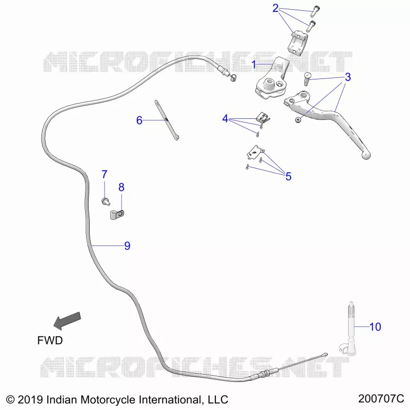 CONTROLS, CLUTCH LEVER AND CABLE