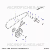 DRIVE TRAIN, DRIVE SPROCKET, BELT AND GUARD