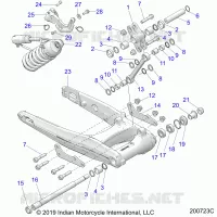 REAR SUSPENSION ASM.,  SWING ARM AND SHOCK