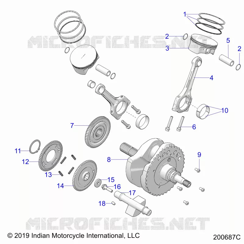 ENGINE, PISTON AND CRANKSHAFT