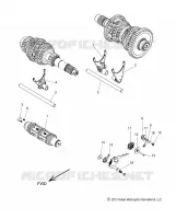 DRIVE TRAIN, SHIFT FORKS AND DRUM