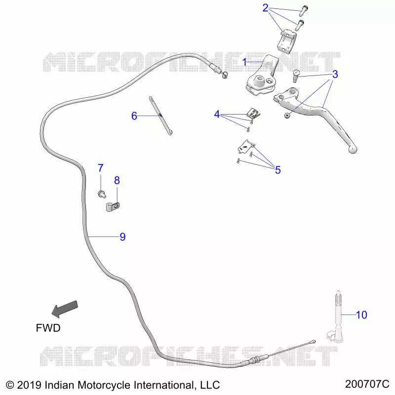 CONTROLS, CLUTCH LEVER AND CABLE