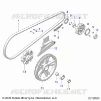 DRIVE TRAIN, DRIVE SPROCKET, BELT AND GUARD