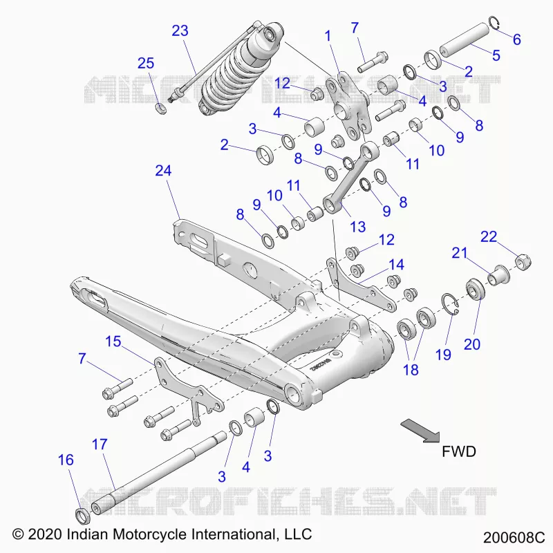 REAR SUSPENSION ASM., SWING ARM AND SHOCK